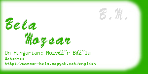 bela mozsar business card